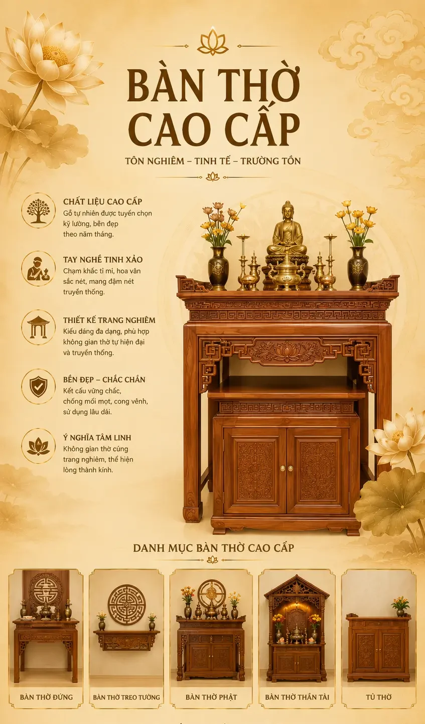 Bàn thờ gỗ cao cấp