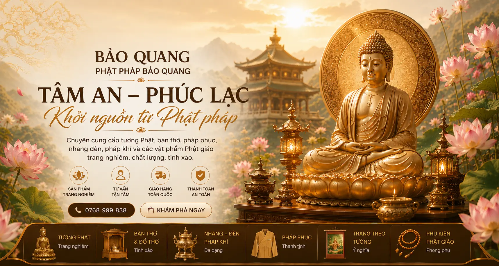 Banner Phật Pháp Bảo Quang 05