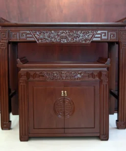 Bộ Ban Thờ Gia Tiên Bàn Thờ Phật, Bằng Gỗ Gõ, Nhiều Kích Thước