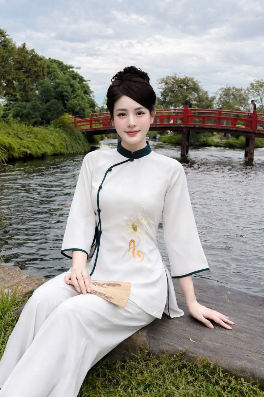 Bộ Pháp Phục Lễ Chùa Nữ Thanh Vân, Vải Linen Bột – Size S, M, L