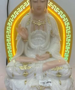 Quan Âm Đá Trắng Viền Vàng