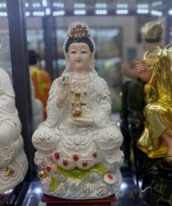 Quan Âm Sen Đỏ Men Sứ Cao Cấp