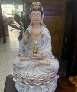 Quan Âm Viền Hồng Men Sứ Cao Cấp