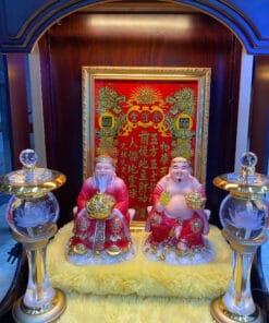 Tượng Tài Địa Đá 8 Inch màu xanh và hồng