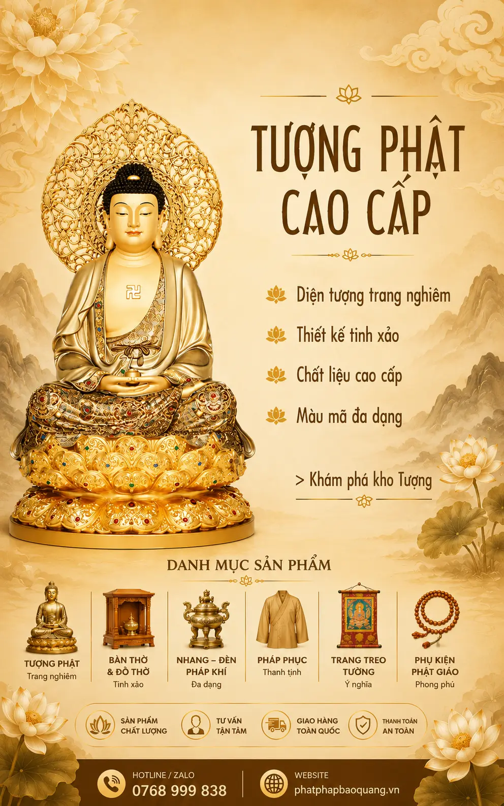 Tượng phật cao cấp banner left chuẩn