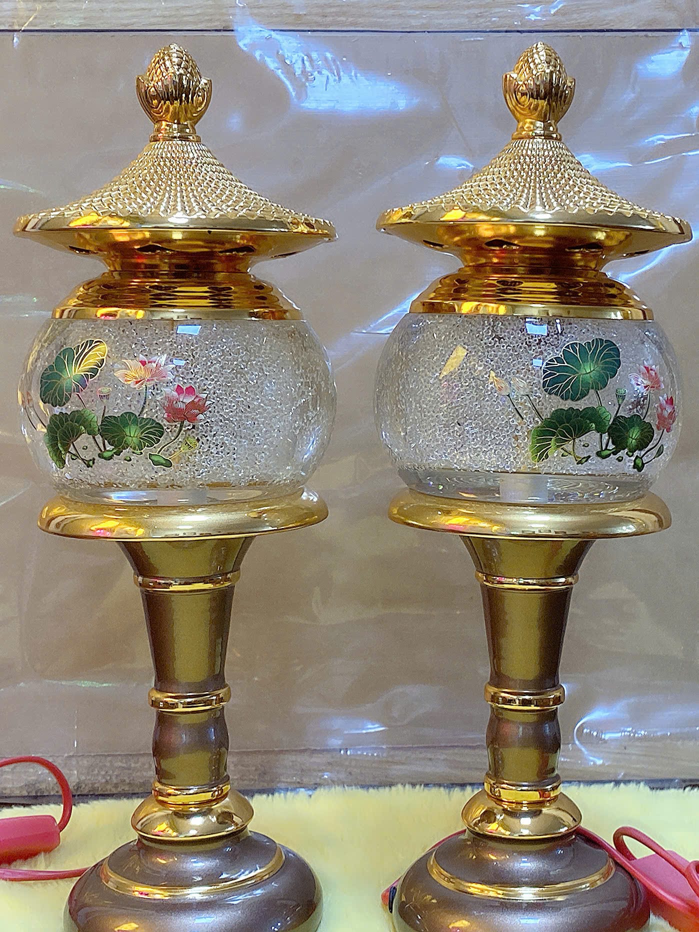 Đèn Mạ Chóp Hoa Sen (30cm)