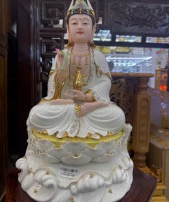 Quan Âm Đóa Hoa Cao Cấp Men Sứ