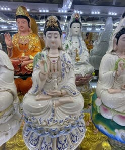Quan Âm Đài Viền Xanh Men Sứ Cao Cấp