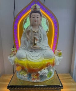 Tượng Quan Âm Như Ý Men Sứ